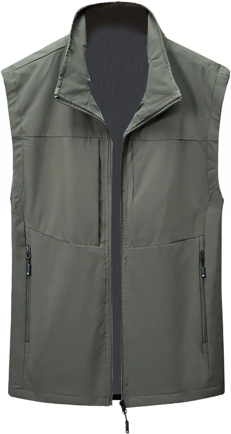 Men'S Vest Warm Vest Solid Color Loose Coat Men Black Vest Light Weight Vest Men Mens Fleece Vests With