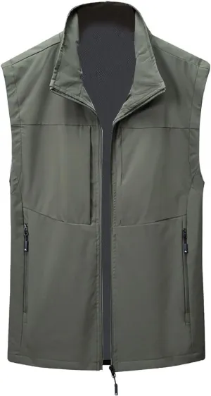 Men'S Vest Warm Vest Solid Color Loose Coat Men Black Vest Light Weight Vest Men Mens Fleece Vests With