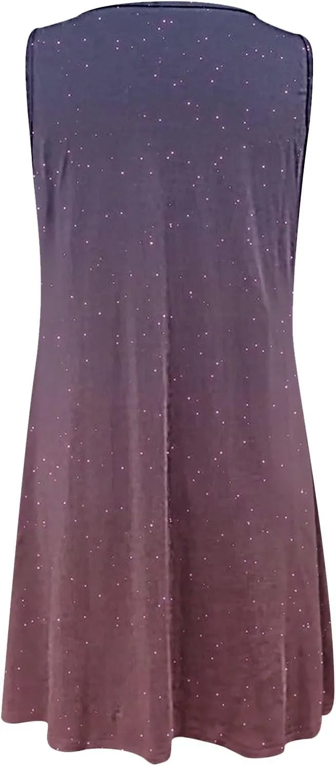 Midi Dresses for Women Summer Casual Vintage Floral Print Hollow Out Bohemian Dress Elegant Sleeveless Boho Dresses