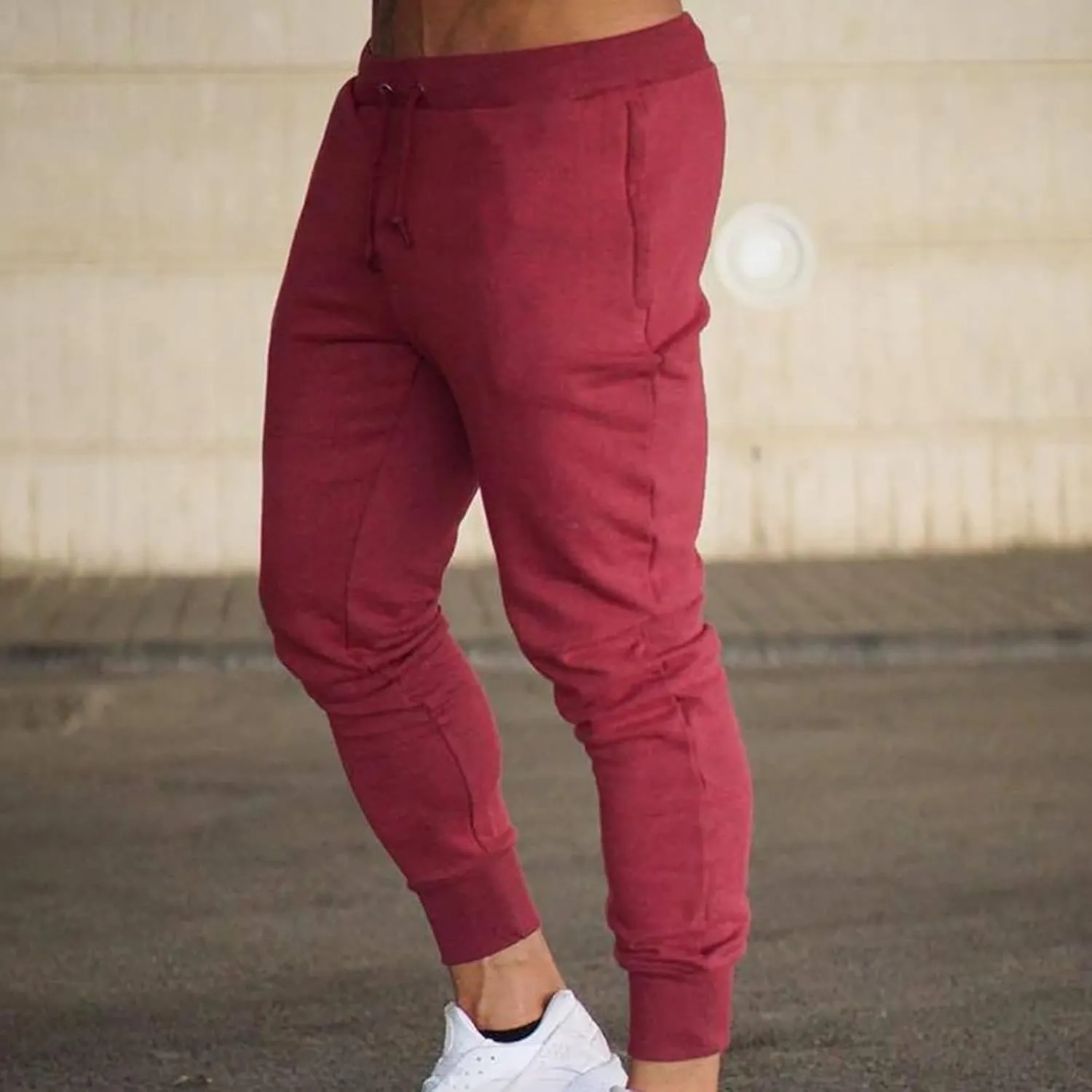 MIDOO Cargo Pants Men Slim Fit Twill Fitness Track Jogging Pants Casual Breathable Lightweight Work Hiking Pants Trousers