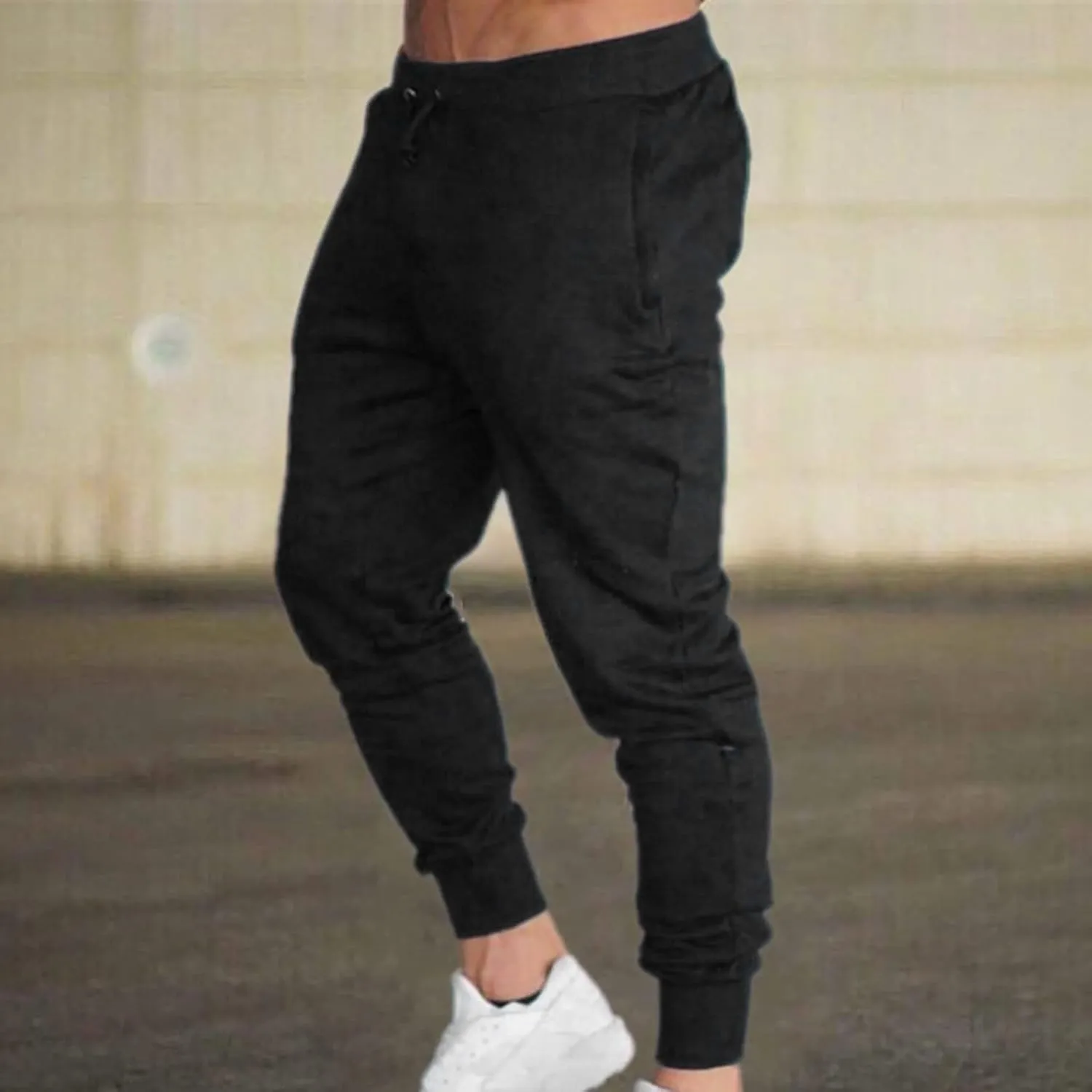 MIDOO Cargo Pants Men Slim Fit Twill Fitness Track Jogging Pants Casual Breathable Lightweight Work Hiking Pants Trousers