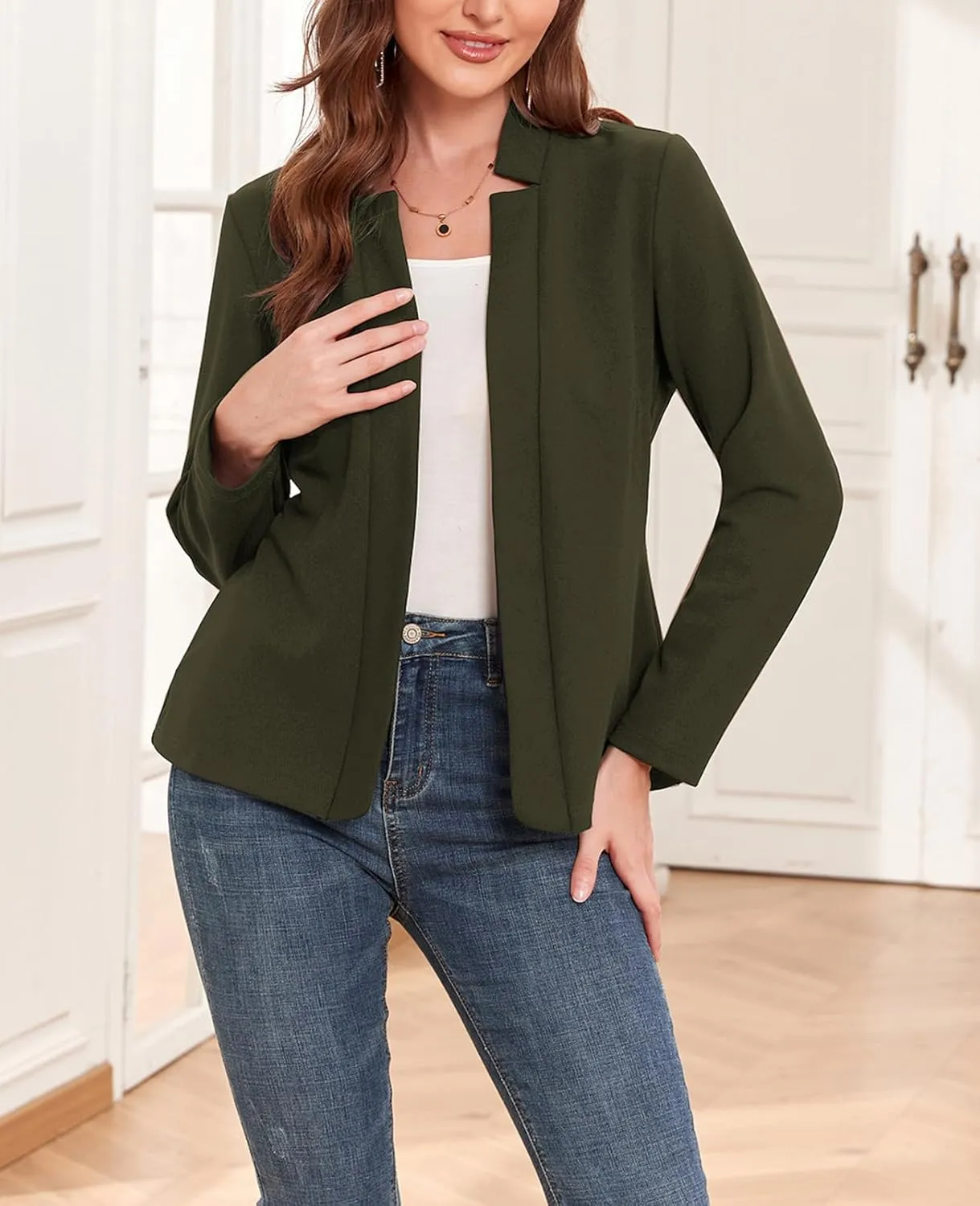 MINTLIMIT Women's Casual Blazer Long Sleeve Open Front Business Work Office Blazer Jacket with Pockets 2025