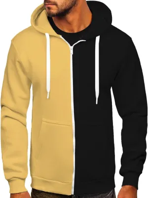 Muscularfit Oversized Sweatshirts for Men Loose Fit Long Sleeve Color Block Drawstring Pullover Hoodies Crewneck Causal Shirt