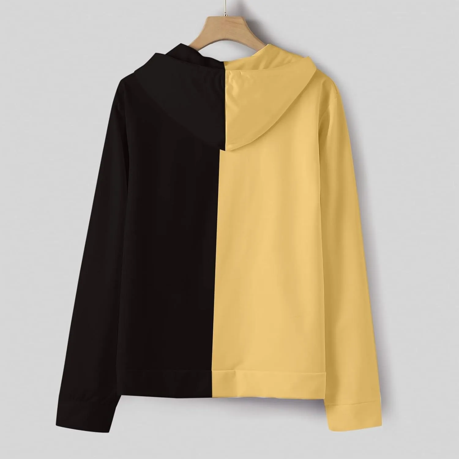 Muscularfit Oversized Sweatshirts for Men Loose Fit Long Sleeve Color Block Drawstring Pullover Hoodies Crewneck Causal Shirt