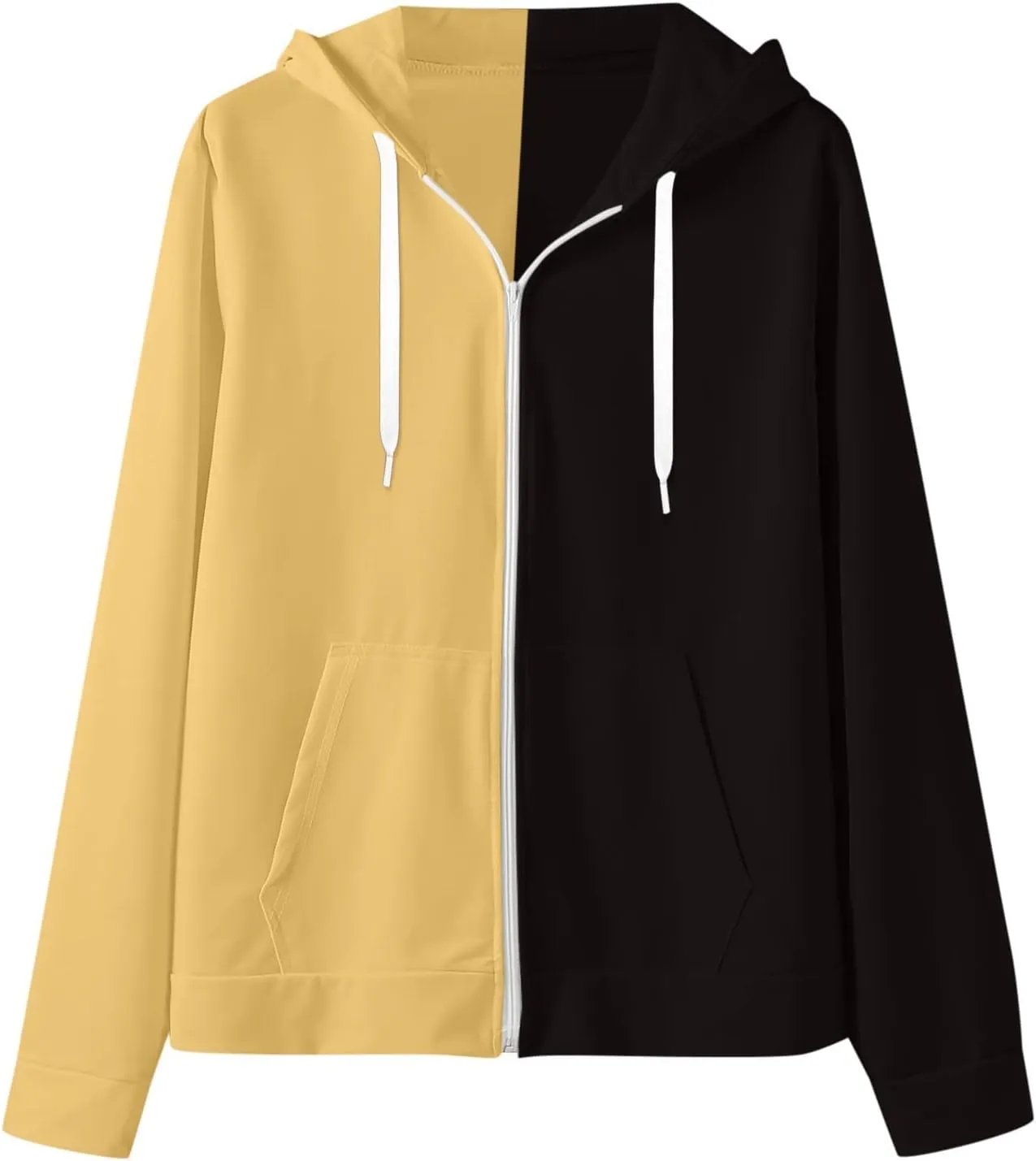 Muscularfit Oversized Sweatshirts for Men Loose Fit Long Sleeve Color Block Drawstring Pullover Hoodies Crewneck Causal Shirt
