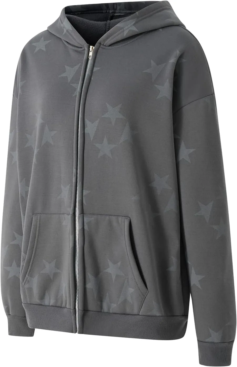 NUFIWI Women Graphic Printed Oversized Y2K Sweatshirt Zip Up Long Sleeve Hoodies Aesthetic Jacket Streetwear with Pockets