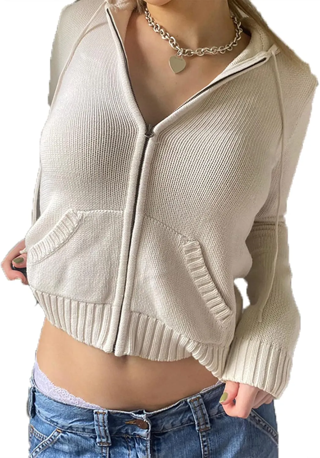 NUFIWI Women Graphic Printed Oversized Y2K Sweatshirt Zip Up Long Sleeve Hoodies Aesthetic Jacket Streetwear with Pockets