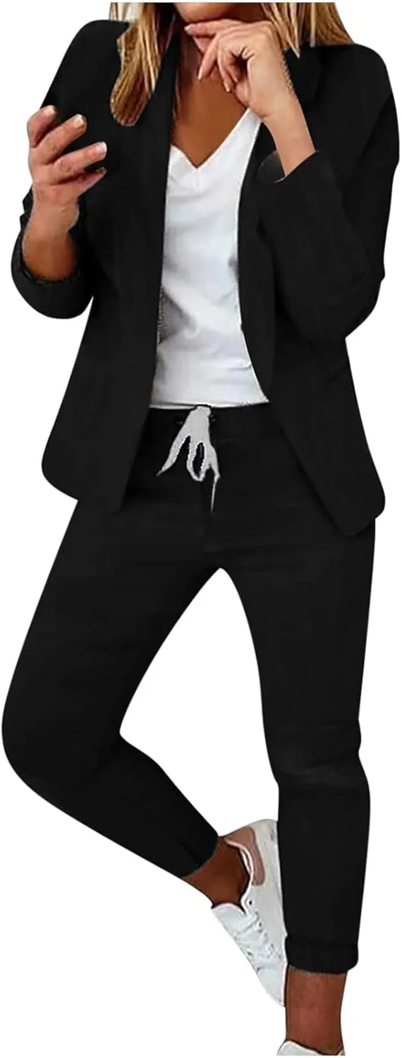 Pants Suits for Women Dressy Business Casual Outfits Blazer Sets Pant Suits 2 Piece Set Work Outfits Office Clothing