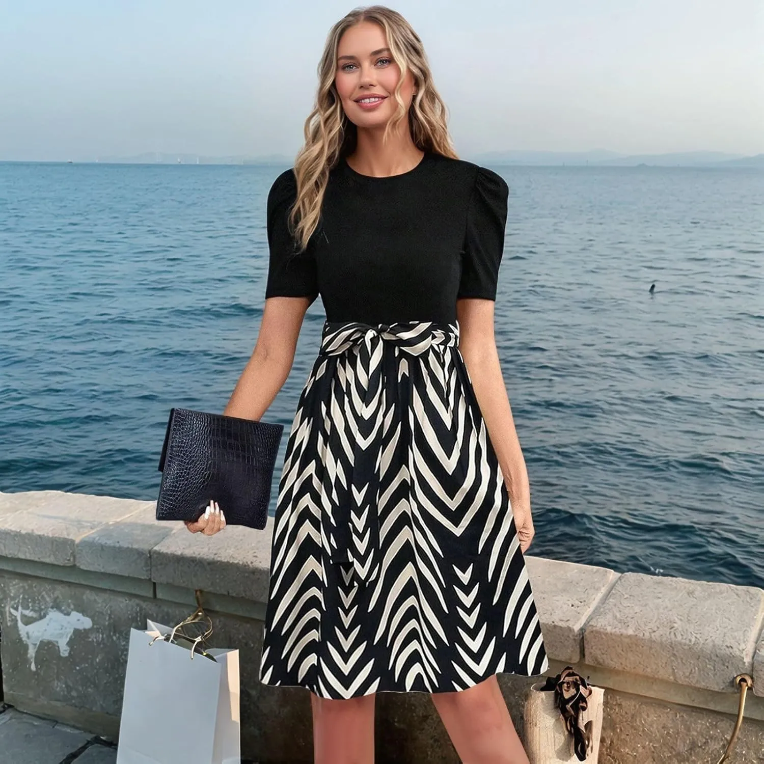 Plus Size Summer Dresses Women Trendy Floral Print Short Sleeve Sundress Elegant Ruffle Cocktail A Line Flowy Dress