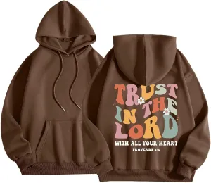 Preppy Graphic Hoodies for Teen Girls Pink Palm Puff hoodie 2024 Fall Fashion Long Sleeve Sweatshirts with Pockets