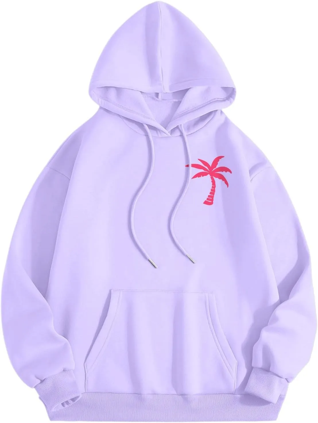 Puff Oversized Hoodies for Women, Teen Girls Preppy Sweatshirt Long Sleeve Y2K Graphic Ocean Pullover Top with Pocket