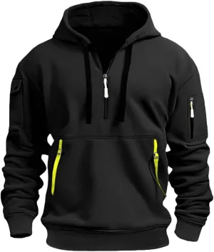 Pullover & Full Zip Mens' Autumn Winter Long Sleeve Zipper Hooded Sweatshirt Men's Hooded Fleece Sweatshirt With