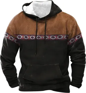 Red Hoodie And Winter Vintage Long Sleeve Hoodie Half Zipper Hooded Sweatshirt Top Workwear Multi Pocket Men'S Mens
