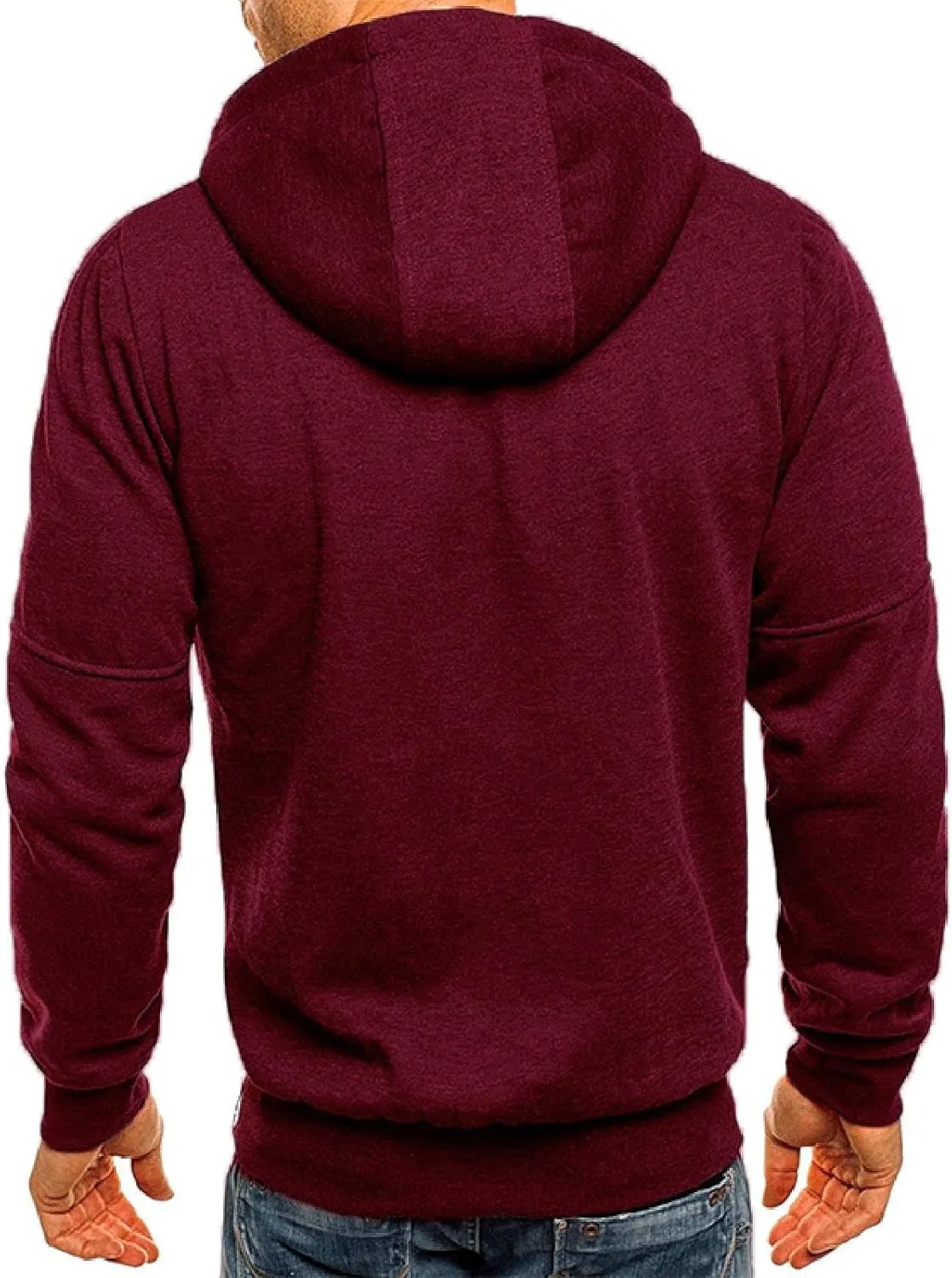 Red Hoodie Casual Loose Hoodless Oversize Zipper Solid Stand Collar Hoodless Pullover Sweater Coat Top Hoodie For