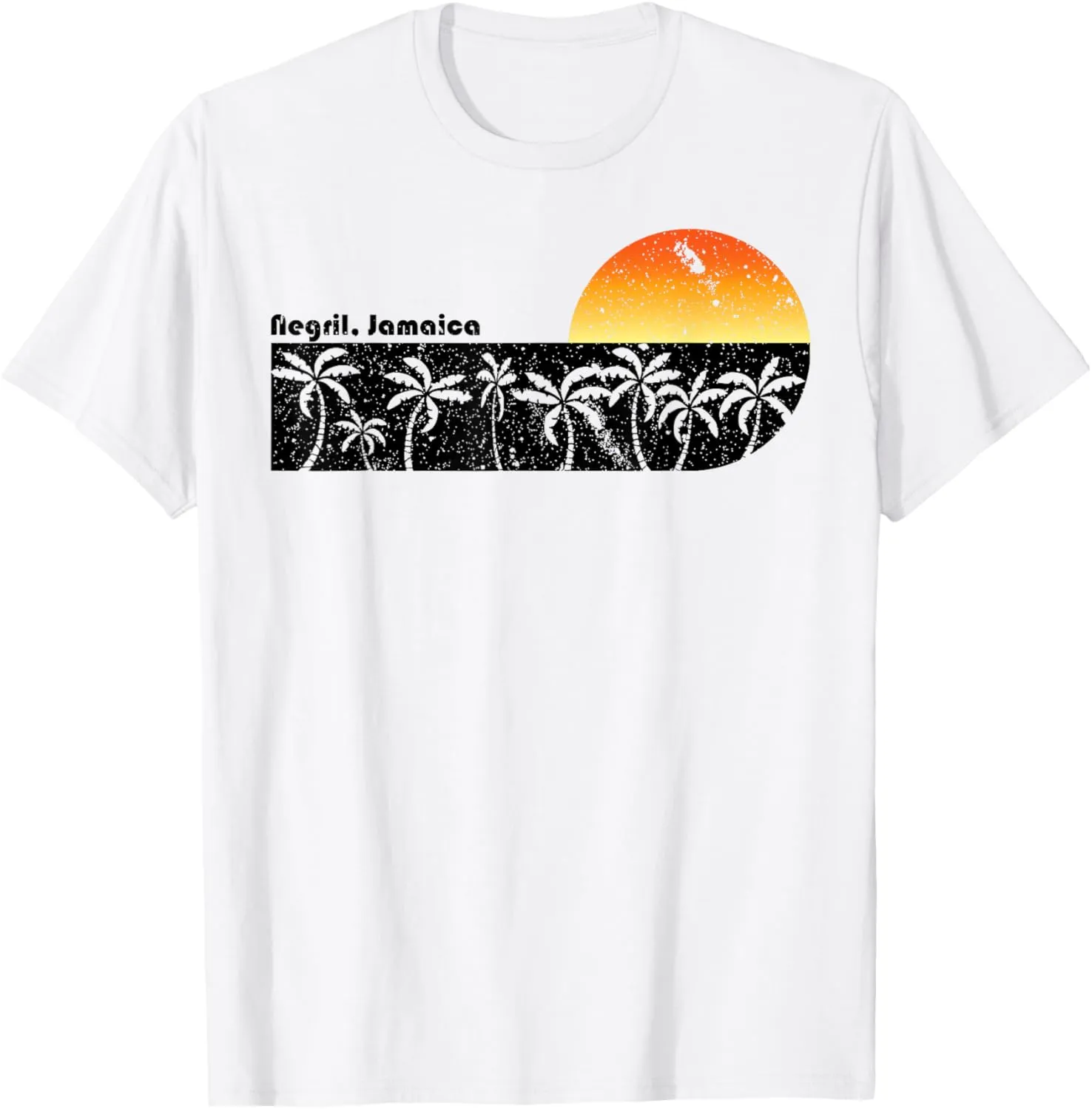 Retro Negril Jamaica Beach Sunset T-shirt T-Shirt