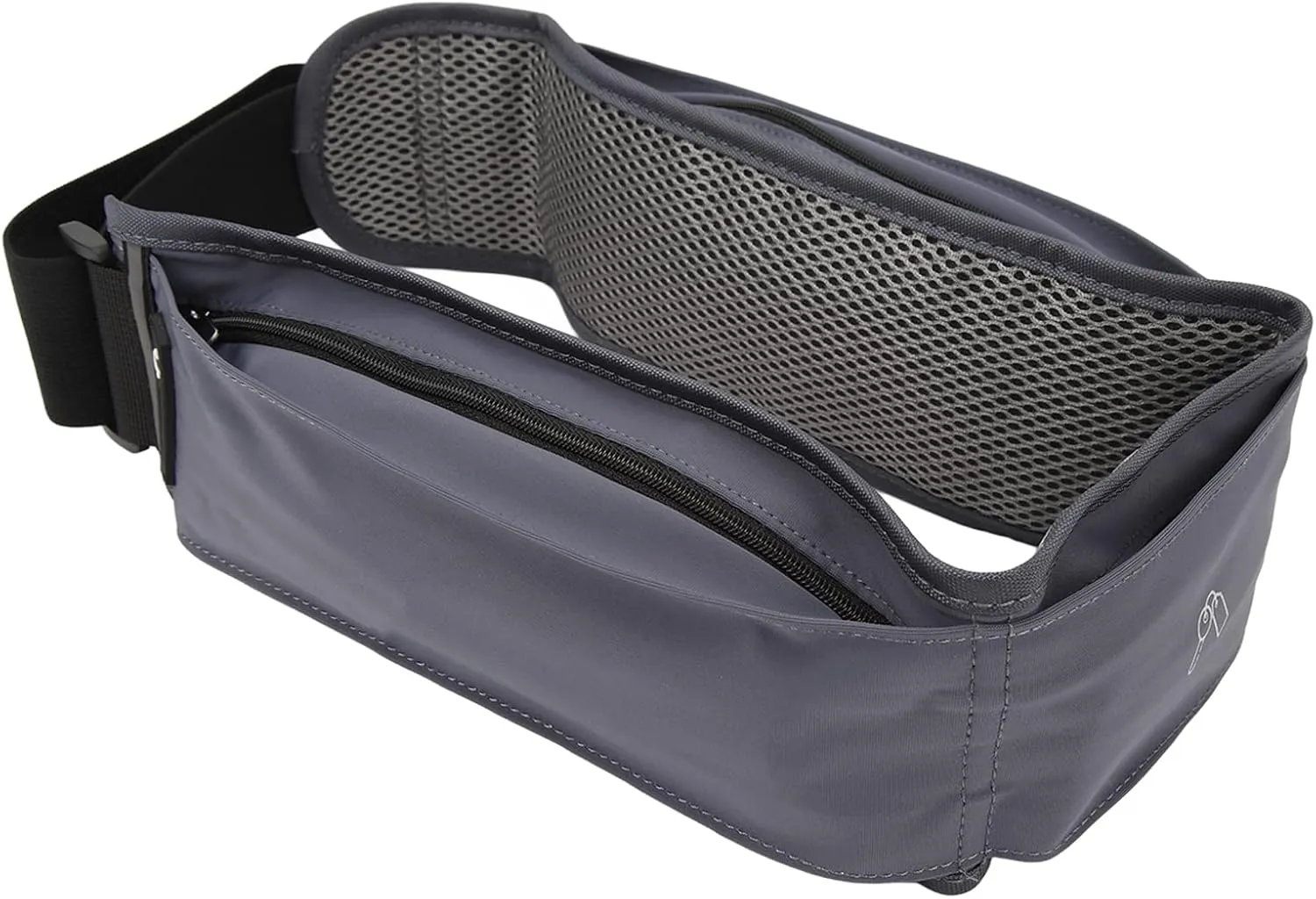 Running Belt Fanny Pack Multi Pocket Elastic Breathable Lightweight Jogging Belt Reflective Strip for Running Fitness Travel (Grey)