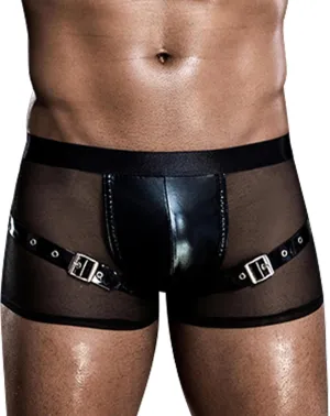 SEAUR Men's See Through Lace Boxer Brief Breathable Lightweight Low Rise Underwear Elastic Comfort Stretchy Lingerie