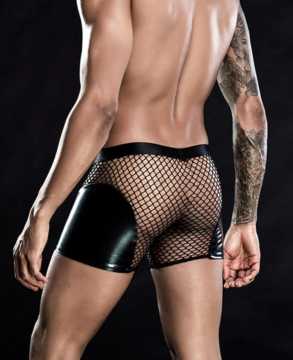 SEAUR Men's See Through Lace Boxer Brief Breathable Lightweight Low Rise Underwear Elastic Comfort Stretchy Lingerie