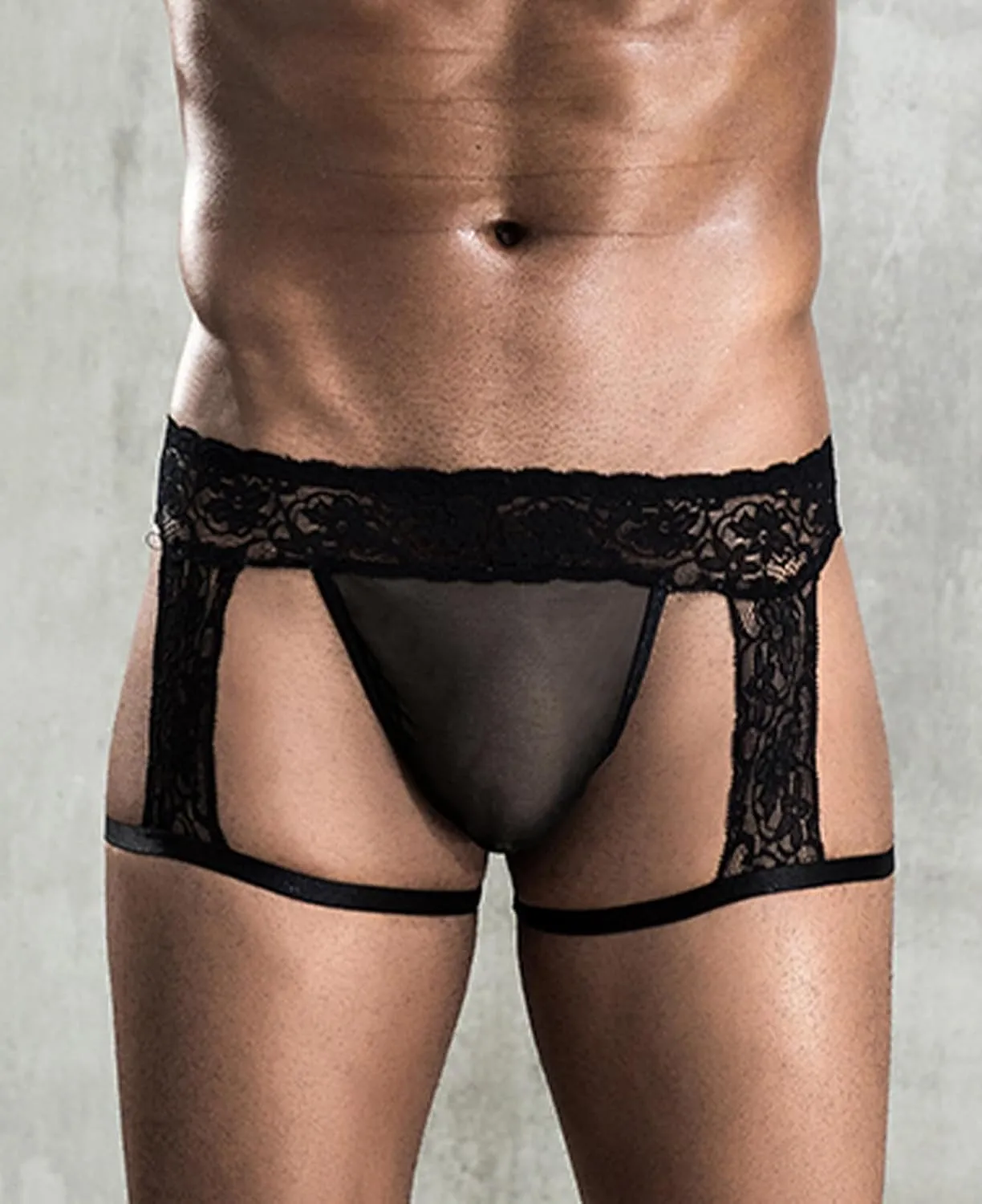 SEAUR Men's See Through Lace Boxer Brief Breathable Lightweight Low Rise Underwear Elastic Comfort Stretchy Lingerie