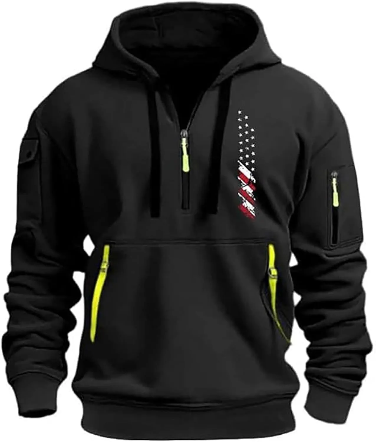 SHAOBGE Tactical Hoodies For Men Quarter Zip Pullover Vintage Workout Hoodies With Pockets Military Tactical Sweatshirt