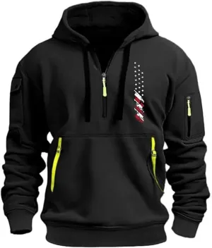 SHAOBGE Tactical Hoodies For Men Quarter Zip Pullover Vintage Workout Hoodies With Pockets Military Tactical Sweatshirt