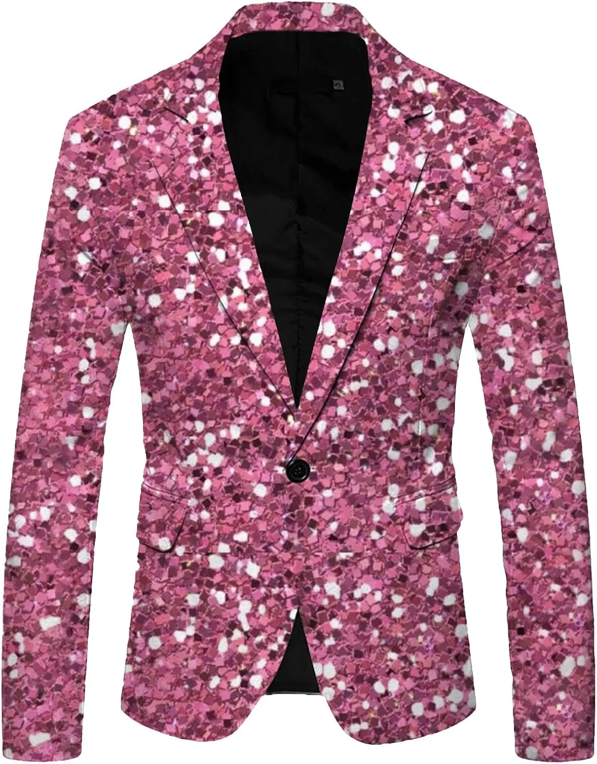 Shiny Sequins Tuxedo Jacket for Men Floral One Button Coat Peak Lapel Tailcoat Party Prom Wedding TailBlazer