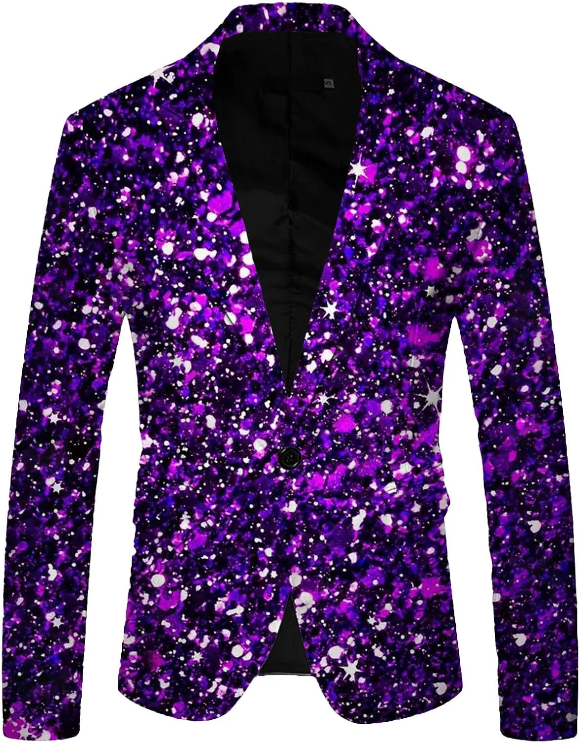 Shiny Sequins Tuxedo Jacket for Men Floral One Button Coat Peak Lapel Tailcoat Party Prom Wedding TailBlazer