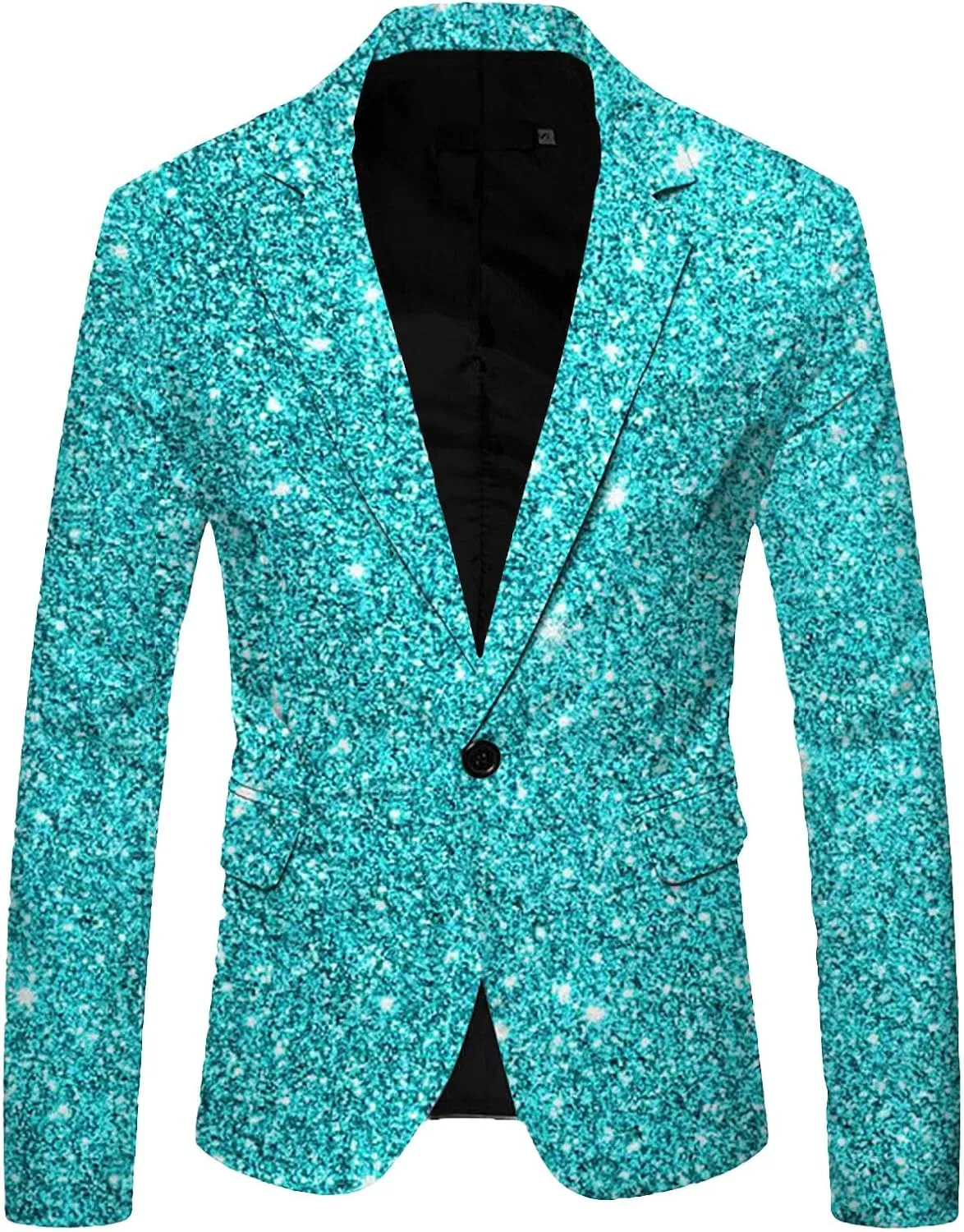 Shiny Sequins Tuxedo Jacket for Men Floral One Button Coat Peak Lapel Tailcoat Party Prom Wedding TailBlazer