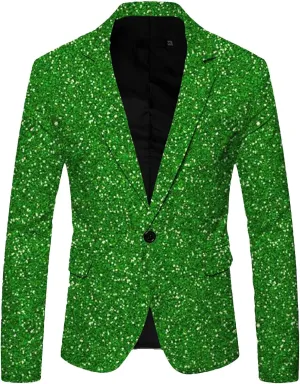 Shiny Sequins Tuxedo Jacket for Men Floral One Button Coat Peak Lapel Tailcoat Party Prom Wedding TailBlazer