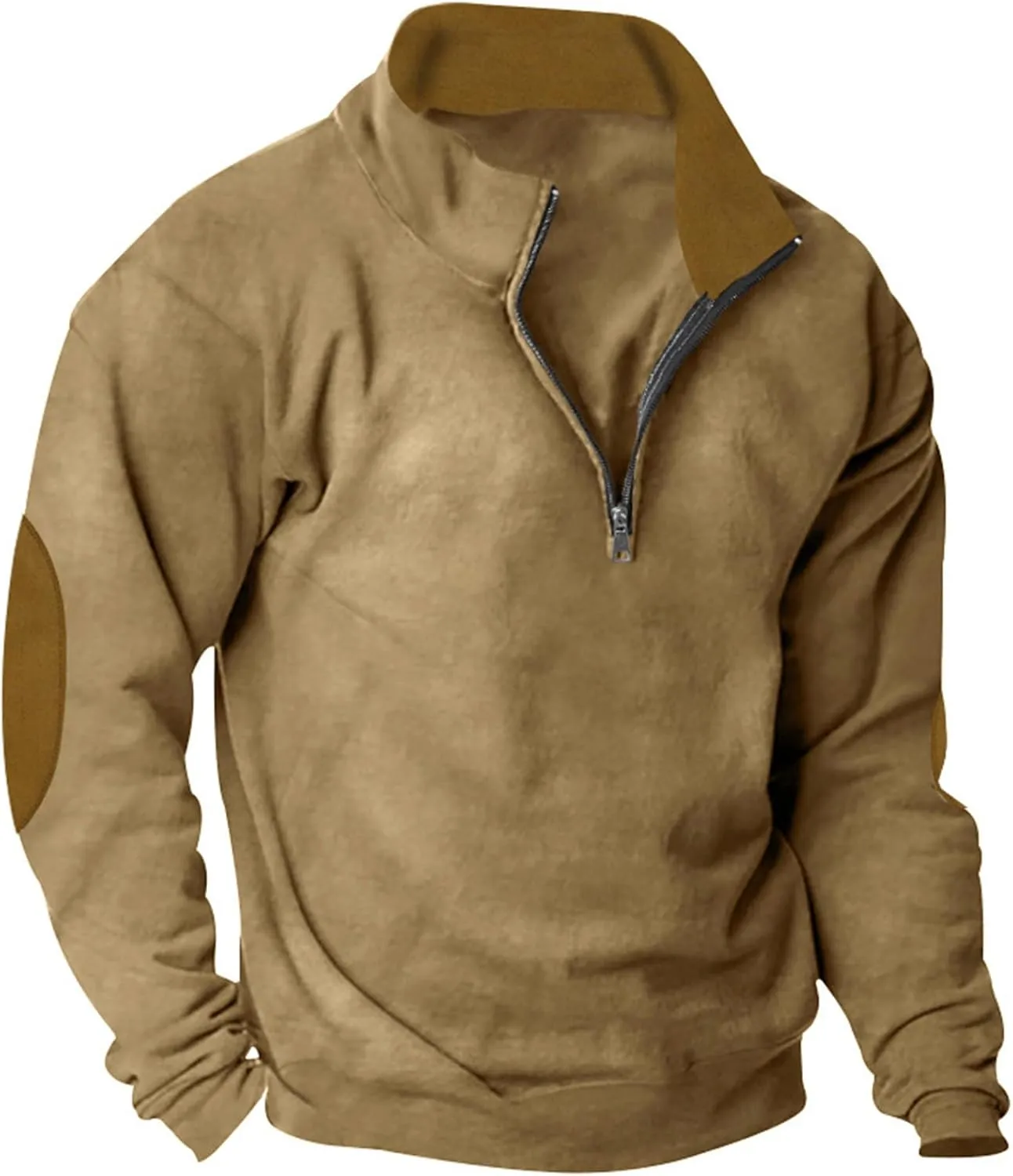 Solid Hoodie Pullover Sweater Men's Fashion Fall And Winter Casual Long Sleeve Half Zip Long Sleeve Sweatshirt Top