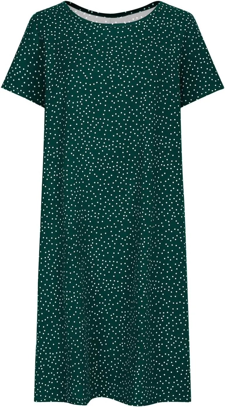 Sundresses for Women 2024 Trendy Boho Floral Print Short Ruffle Sleeve Dress Casual Midi Tshirt Slim Outfits Wedding