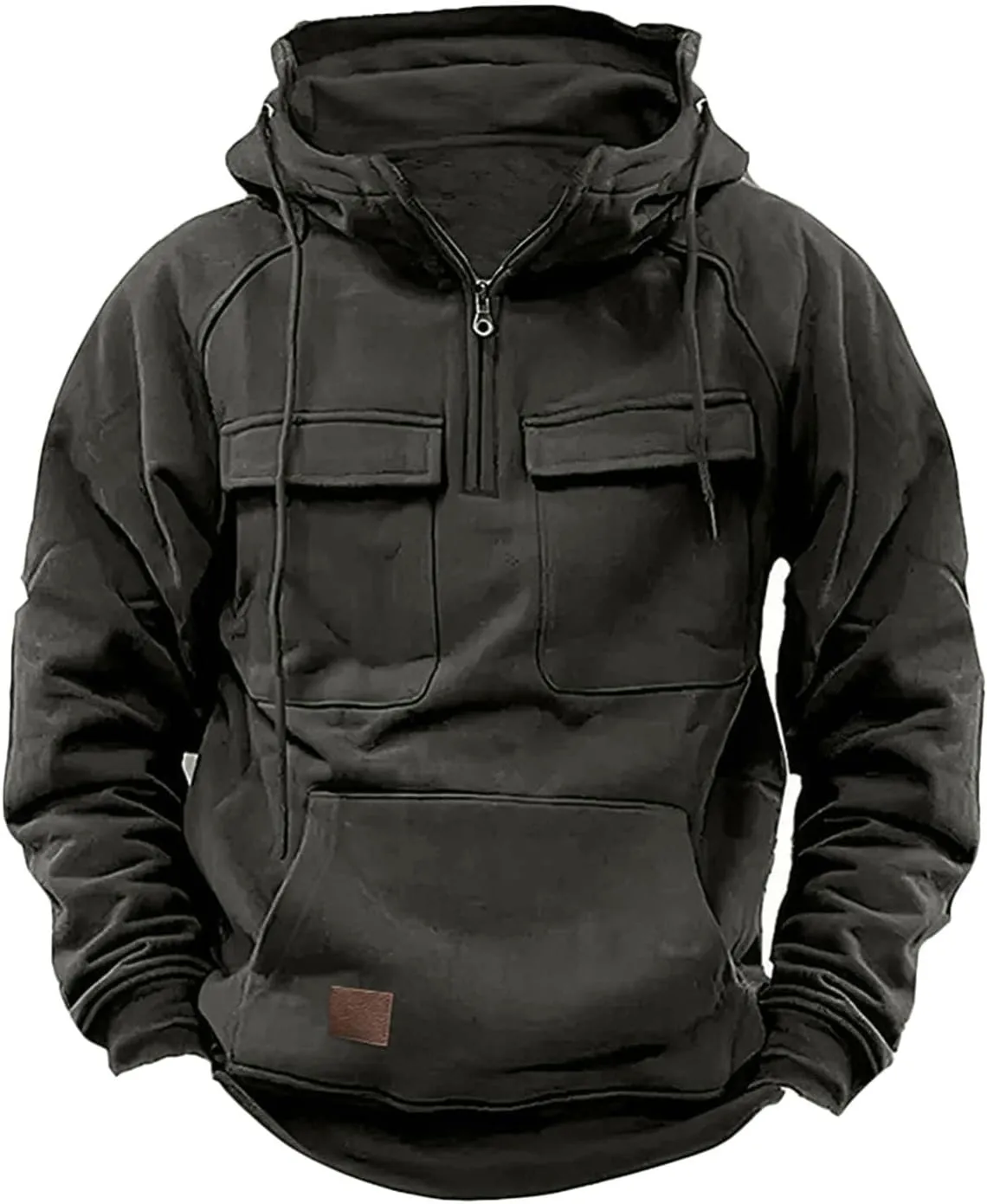 Tactical Hoodies for Men Military Quarter Zip Pullover Cargo Sweatshirts 1/4 Zip Pullover Lightweight with Pockets