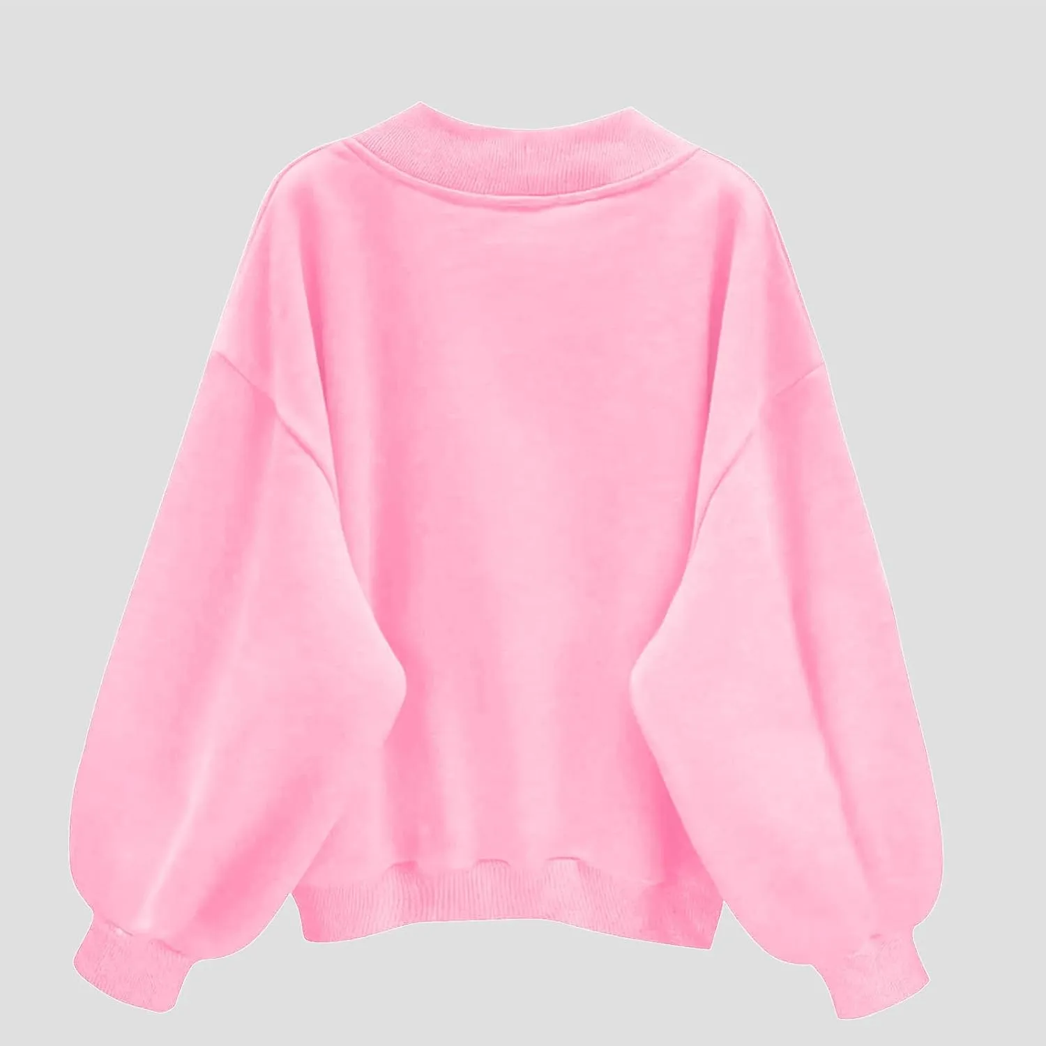 TANGNADE Women's Oversized Sweatshirts Long Sleeve Solid Hoodies V Neck Pullover Casual Sweaters 2024 Fall Clothes Trendy