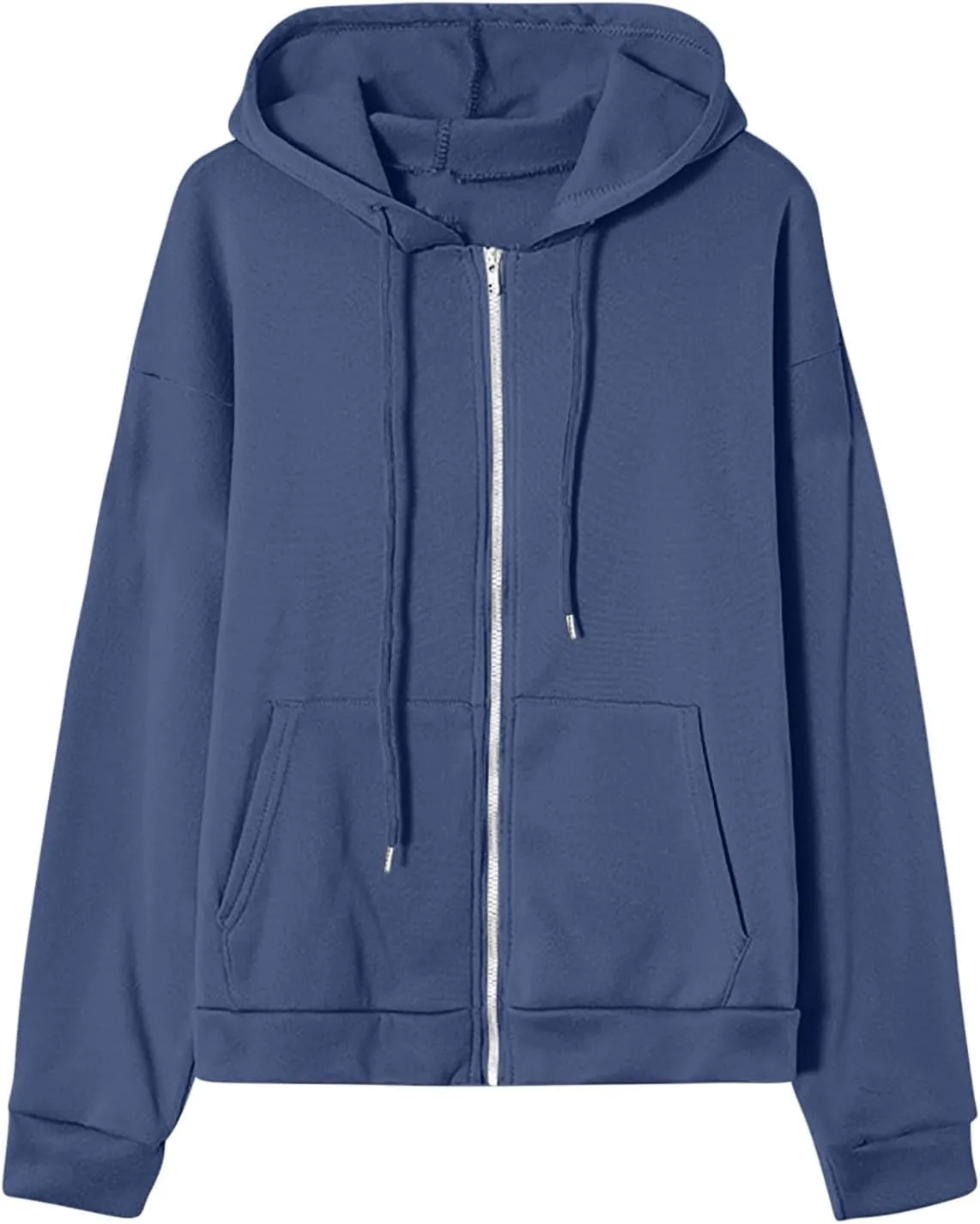TANGNADE Women's Zip Up Hoodies Drawstring Fall Jacket Oversized Casual Sweatshirts Pullover with Pocket 2024 Winter Clothes