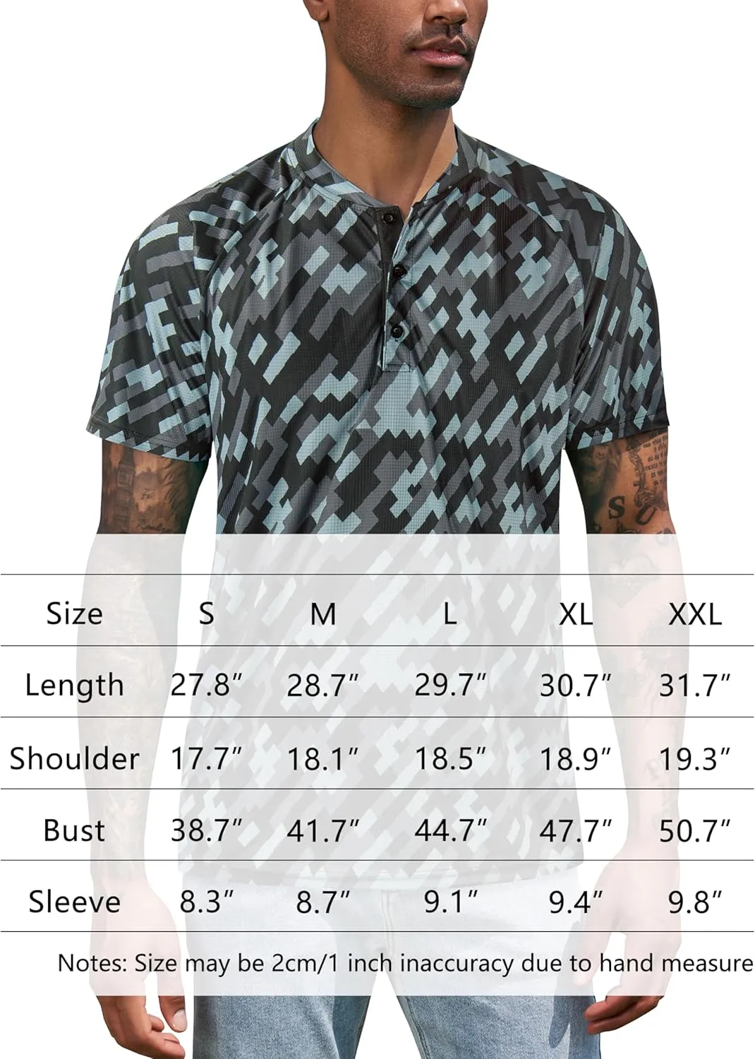 TAPULCO Mens Collarless Golf Shirts Short Sleeve Dry Fit Stretch Casual Breathable Lightweight Tshirts