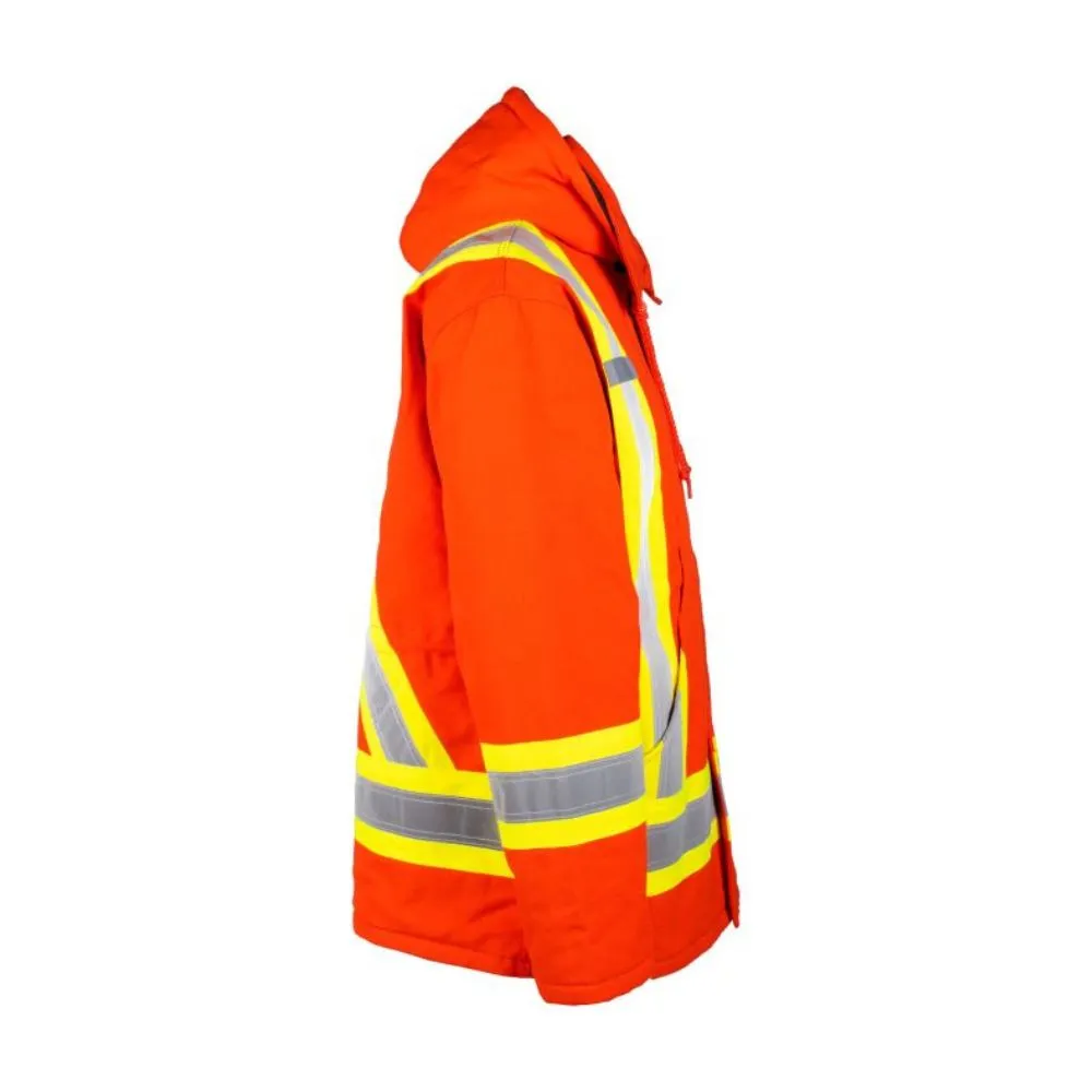 Terra Hi-VIS Men's Lined Winter Canvas Safety Parka 116568OR - Orange
