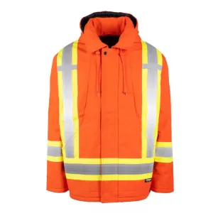 Terra Hi-VIS Men's Lined Winter Canvas Safety Parka 116568OR - Orange