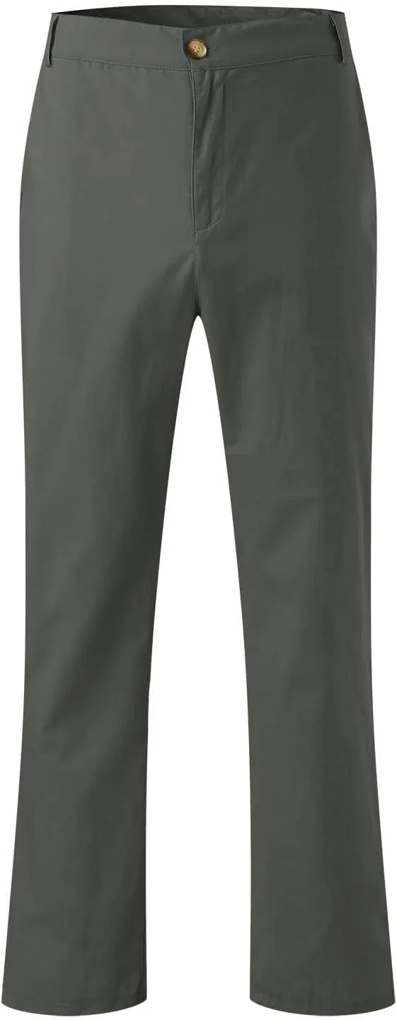 Thatrich Men's Business Casual Pants Slim Fit Formal Golf Pants Linen Casual Summer Trousers Breathable Lightweight Slacks