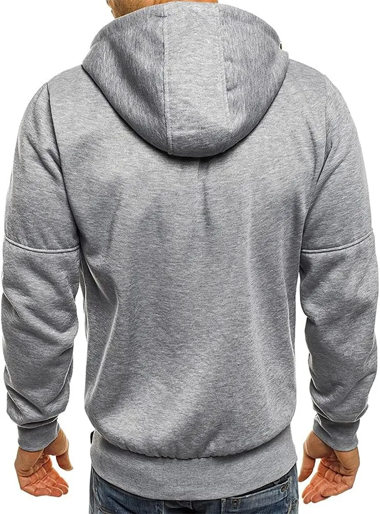 Thatrich Mens Oversized Hoodies Full Zip Hood Sweatshirt Lightweight Fleece Lined Jacket Casual Workout Sweatshirts Outerwear