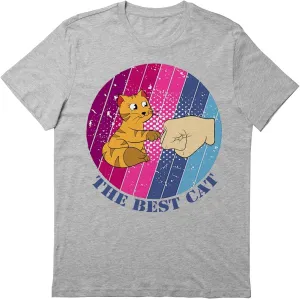 The Best CAT DAD Ever Retro Sunset T-Shirt, Love CAT T-Shirt, Funny CAT T-Shirt Gray