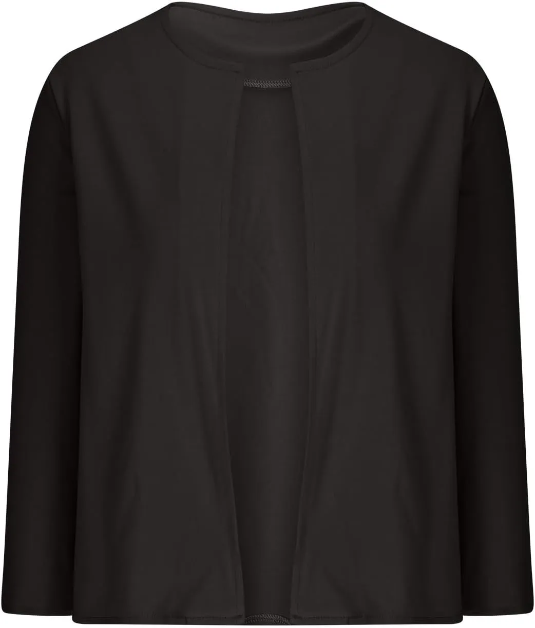 TIMIFIS 3/4 Sleeve Blazer for Women Lightweight Suit Jackets Casual Work Office Coat Dressy Open Front Cardigan Outerwear