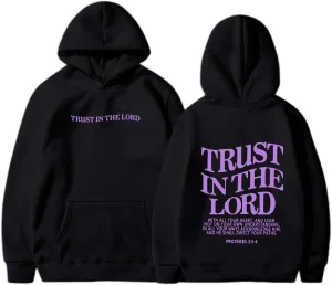 Trust in the Lord Christian Bible Verse Hoodie Jesus Saves Faith Sweatshirt Pullover Tops Fall Harajuku Stre
