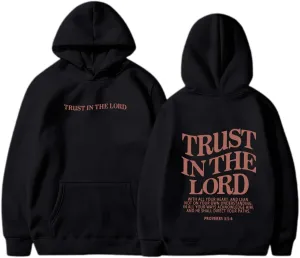 Trust in the Lord Christian Bible Verse Hoodie Jesus Saves Faith Sweatshirt Pullover Tops Fall Harajuku Stre