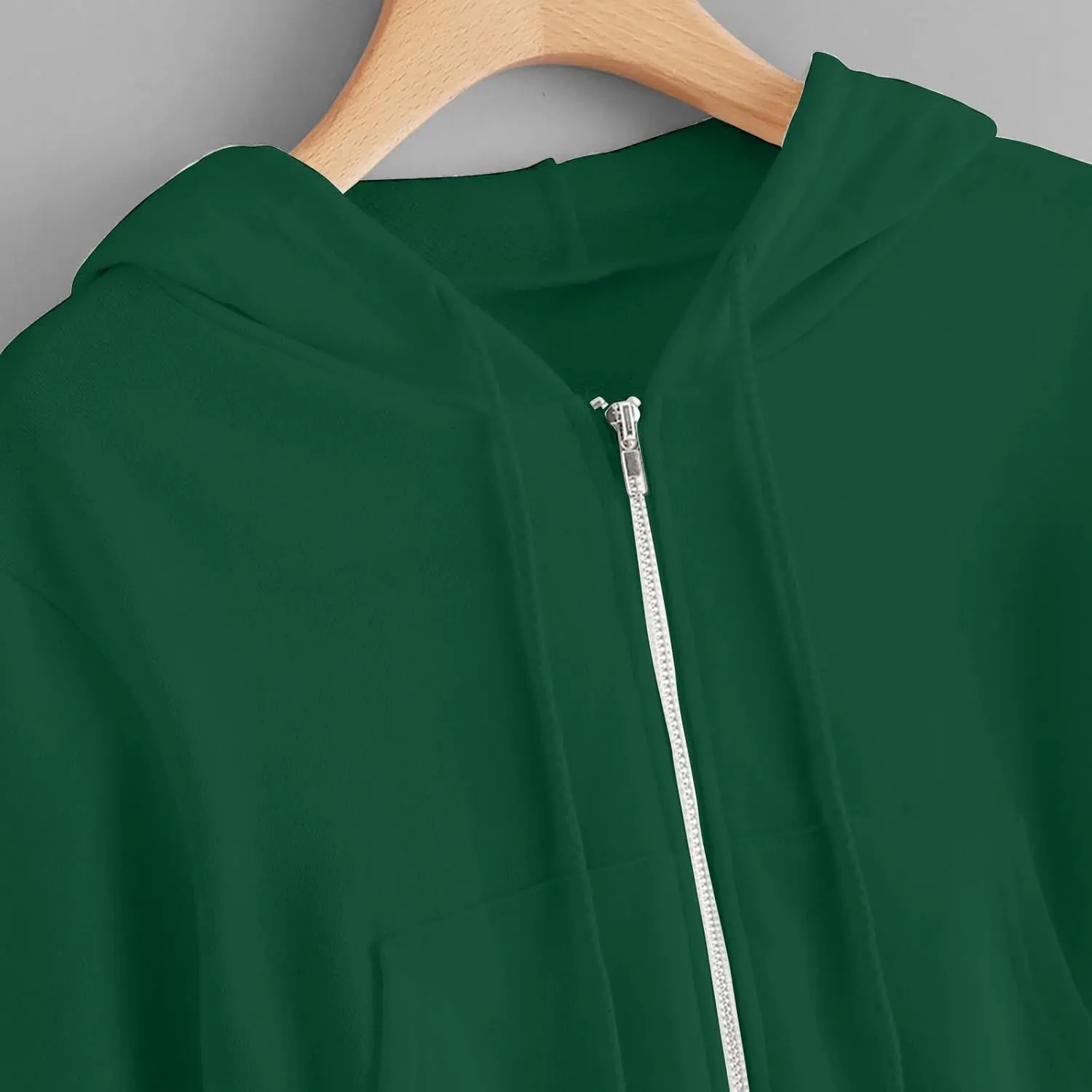 TUNUSKAT Womens Zip Up Hoodie Cropped Sweatshirts Fall Cute Crop Top Jacket Long Sleeve Light Workout Hoodies Gym Sweater