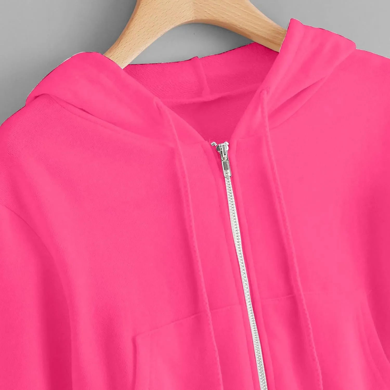 TUNUSKAT Womens Zip Up Hoodie Cropped Sweatshirts Fall Cute Crop Top Jacket Long Sleeve Light Workout Hoodies Gym Sweater