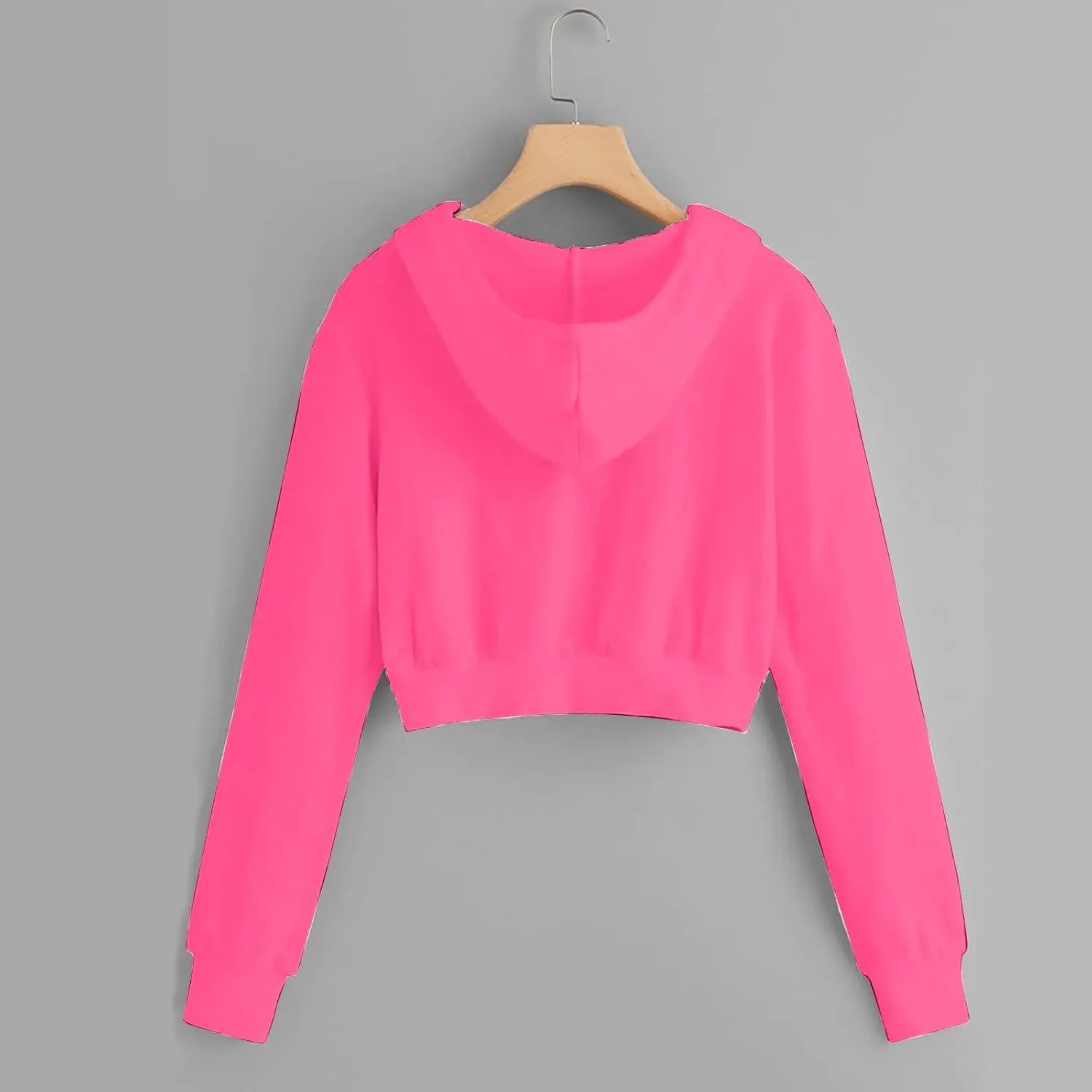 TUNUSKAT Womens Zip Up Hoodie Cropped Sweatshirts Fall Cute Crop Top Jacket Long Sleeve Light Workout Hoodies Gym Sweater