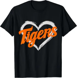 Vintage Tigers Heart Throwback Retro T-Shirt