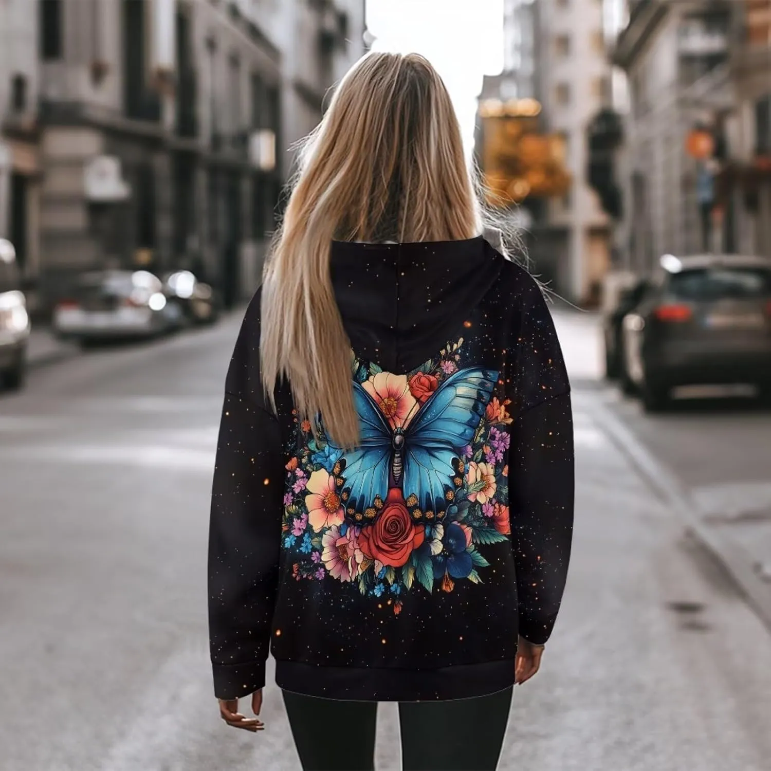 WELLFLYHOM Oversize Sweatshirt Fashion Hoodies for Women Fall Outfits Long Sleeve Shirts Pullover Jacket S-2XL