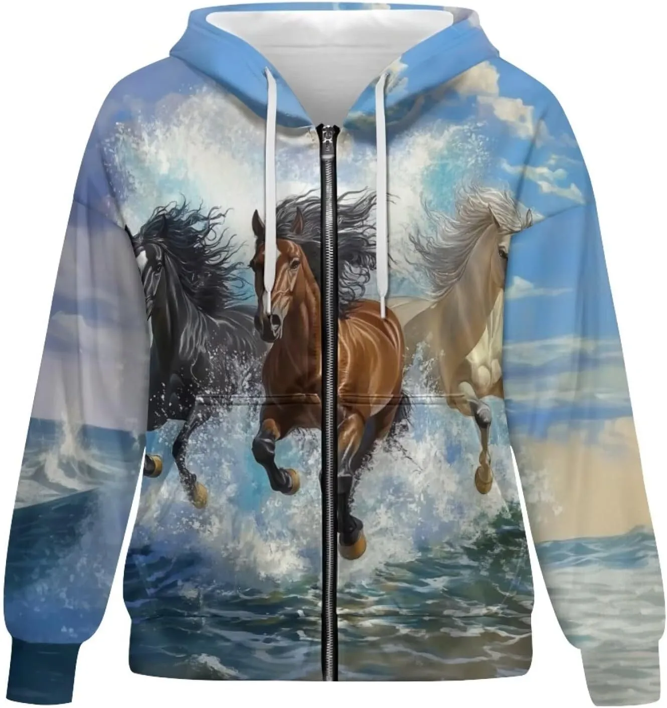WELLFLYHOM Oversize Sweatshirt Womens Fashion Zip Up Hoodies Vintage Y2K Cardigan Jacket Hooded Sweater Shirts XS-4XL