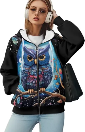 WELLFLYHOM Zip Up Hoodies for Women Oversize Y2K Sweatshirt Zipper Cardigan Jacket Fall Outfits XS-4XL